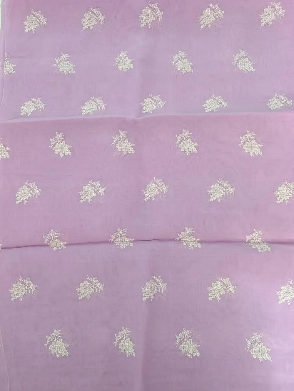 Purple Embroidered Grape Fabric Sheer Lavender Organza Material 34